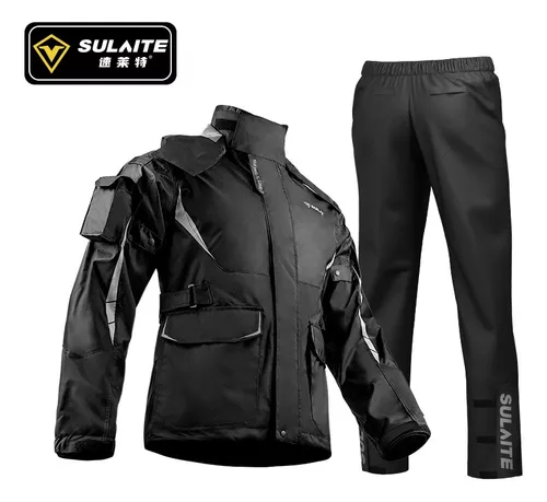 SULAITE-chubasquero impermeable para motocicleta, traje con tira