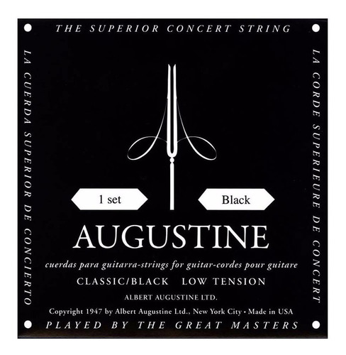 Encordado Clasica Augustine Black Tension Baja - Plus