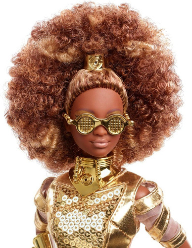 Imagem 4 de 10 de Boneca Barbie Collector Star Wars C-3po Negra Articulada Top