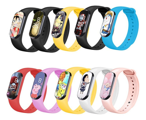 Reloj Infantil Led Pulsera Dibujos Animados Regalo 20 Piezas