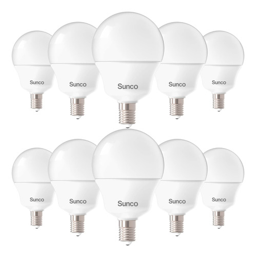 Sunco Lighting Paquete De 10 Bombillas Led E12 De 3000 K, Bl