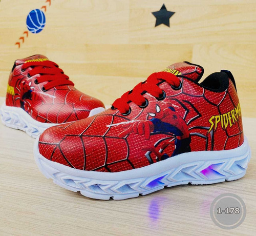 Tenis Para El Principe Luces Spiderman Héroes 