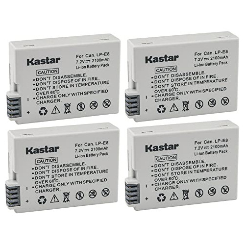 De La Batería (4-pack) Para Canon Lpe8, Lpe8, Lc-e8e Trabajo