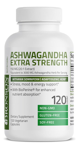 Ashwagandha Extra Strength | 1500mg | 120 Vcaps | Antistress