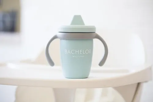 Vaso Antiderrame De Silicona - 3 En 1 - Marca Bella Tunno Color Celeste