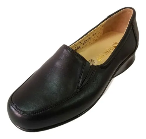 Zapato C modo Y Acojinado Triple Ancho Onena 8008 Piel Negro