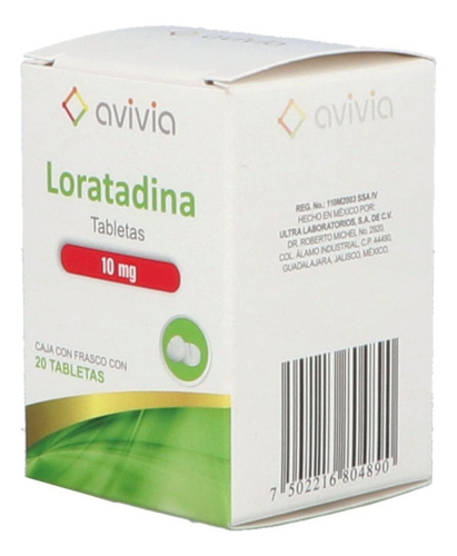 Loratadina 10 Mg 20 Tabletas