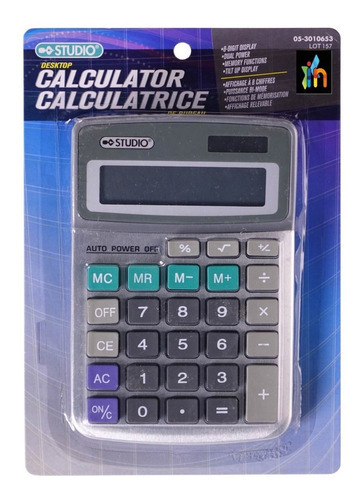 Calculadora Basica Para Negocio Con Funciones De Memoria Color Negro