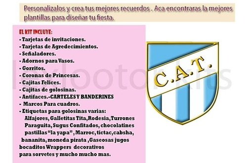 Kit Imprimible Candy Bar Atletico De Tucuman Futbol