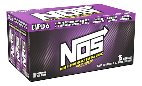 Nos Gt Grape: Bebida Energéticapack De 15 Unidades.