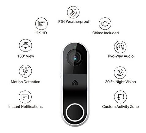 Kasa Smart Video Doorbell Camera Hardwired W / Chime, 59wy4