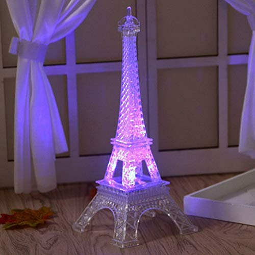 Ledmomo Torre Eiffel Luz Nocturna Iluminada Acrílica 7 Color
