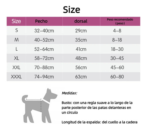 Faja Elástico Para Perros Postoperatorio Traje Chalecos
