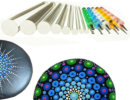 Mandala Rock Painting Pen Dot Dotting Tools Stencil Brush Se