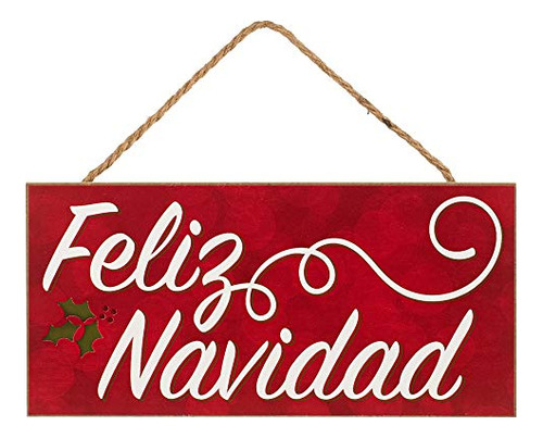 Feliz Navidad Front Door Decor Hanging Sign 5x10 Rustic...