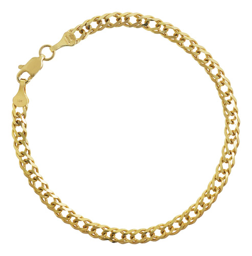 Pulsera Oro 10 Kilates Tejido Doble Rombo 18.5 Cm 