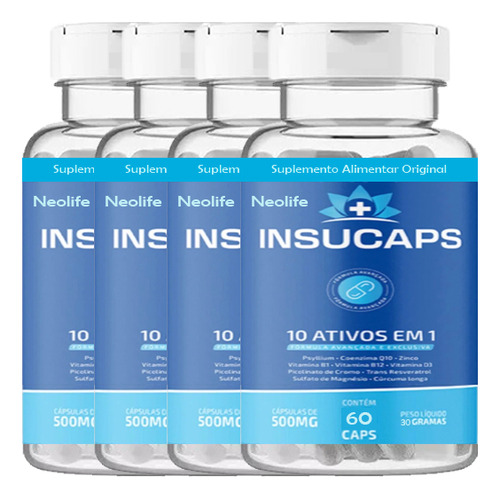 Insucaps 3 Frascos Com 60 Cápsulas Cada Frete Grátis Natural Natural