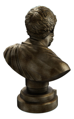 Estátua Busto Sófocles - Dramaturgo Grego Cor Cor Ouro Velho