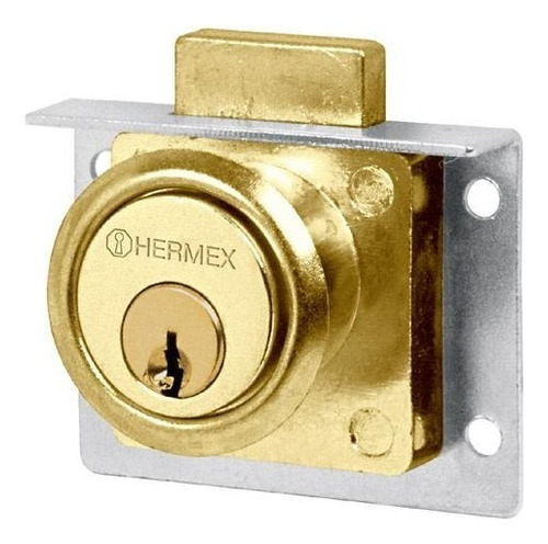 Cerradura Para Mueble, Modelo 24, Latón Hermex 43565 Color Dorado