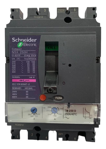 Breaker 3x250 Schneider Electric Nsx250h