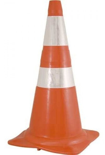 Cone De Sinalização Com 75 Cm, Branco E Laranja, Padrão Abnt