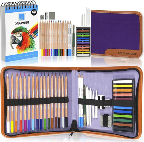 Kit Para Dibujo - Set De Bloc, Lapices Y Herramientas