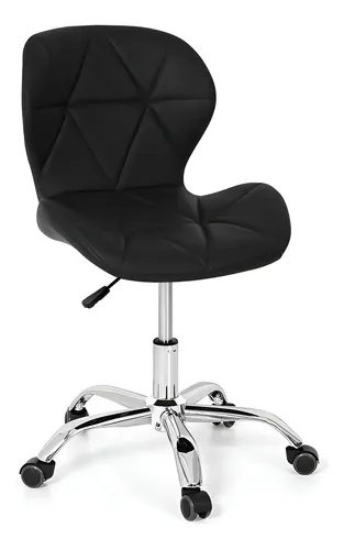 Cadeira De Escritório Império Brazil Business Slim Ergonômica Preta Com Estofado De Couro Sintético Preto