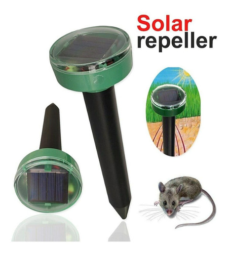4 Estacas Solar Luz Led Con Repelente Ratas Ratones Roedores