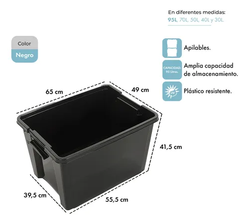 Caja Organizador Life Box 95lts De Plástico Gardenlife
