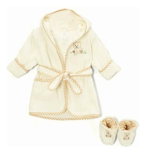 Spasilk 100% Cotton Hooded Terry Bathrobe With Booties,