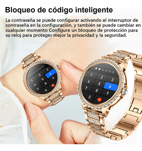 Reloj Inteligente 1.32 Bluetooth Ecg De Diamantes Para Mujer