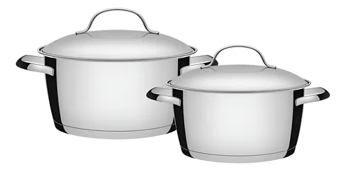 Jogo De Panelas Tramontina Inox Fundo Triplo Allegra 2 Pç