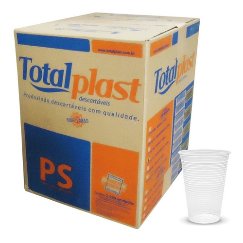 Copo Descartável 180ml Totalplast Translucido 2500 Unidades