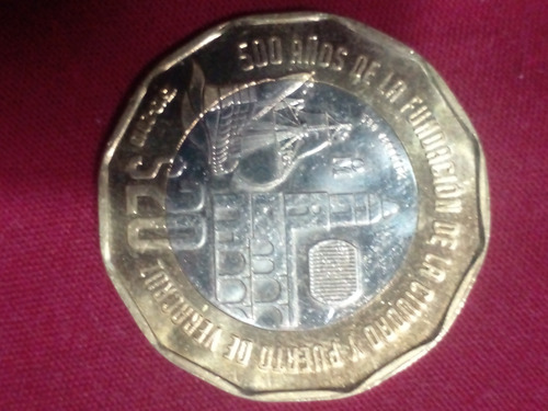 Moneda Conmemorativa De 500 Años Puerto De Veracruz 