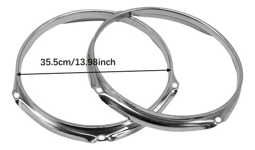 2x Drum Hoop Set Anillos De Batería, 14 Pulgadas 6 Agujeros