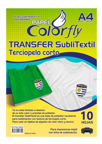 Papel Transfer Texturado Sublitextil Escudo A4 10h Disershop