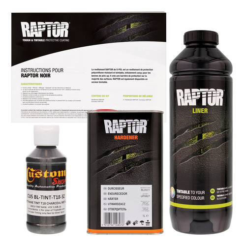 U-pol Raptor Carbon Metalico Uretano Spray Camion Textura 1