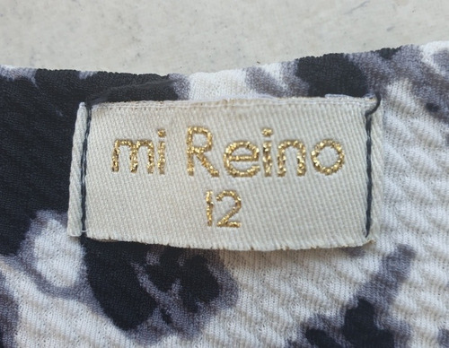 Vestido Mi Reino Talle 12 Negro Y Blanco (Usado)