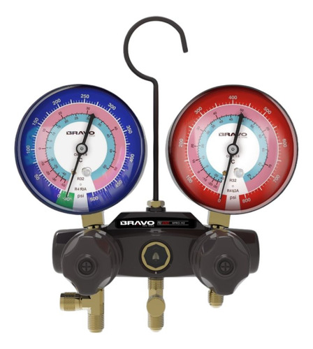 Cj Manifold 2 Vias Bravo Bpro-m2 R32-r410a Com Mangueiras