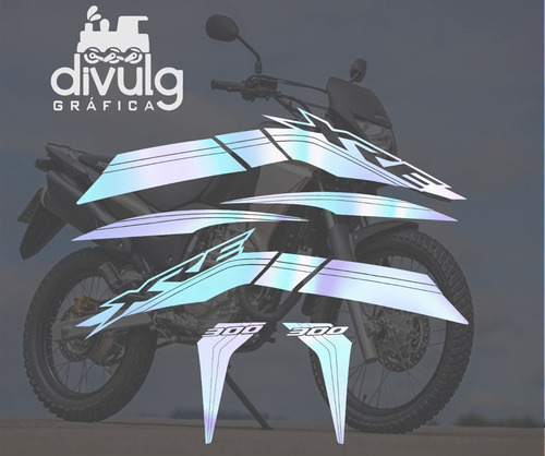 Adesivos Para Moto Kit Holográfico Xre 300 2017 Rally