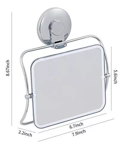 Espejo de ducha sin niebla (5.25 x 7 pulgadas), incluye 1 ganchos  adhesivos, espejo de ducha antivaho portátil, espejo de afeitado de  maquillaje