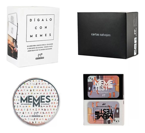 Kit Juegos Dígalo Con Memes+cartas Salvajes+memetest+memmes 