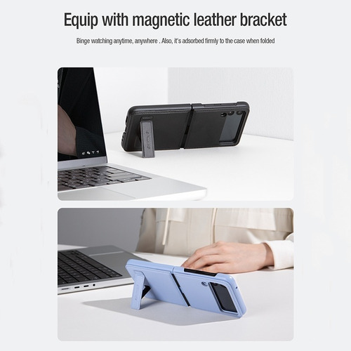 Imagen 2 de 7 de Samsung Galaxy Z Flip 3 5g Carcasa Stand Nillkin Leather