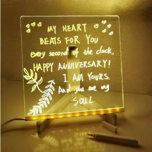 Tablero De Notas Led De Color Pizarra Transparente