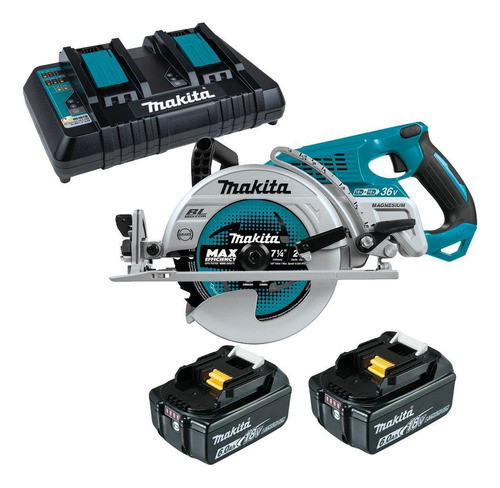 Serra Circular Makita 7.1/4'' 36v 2 Bat. + Carregador Drs780 Cor Preto 220V