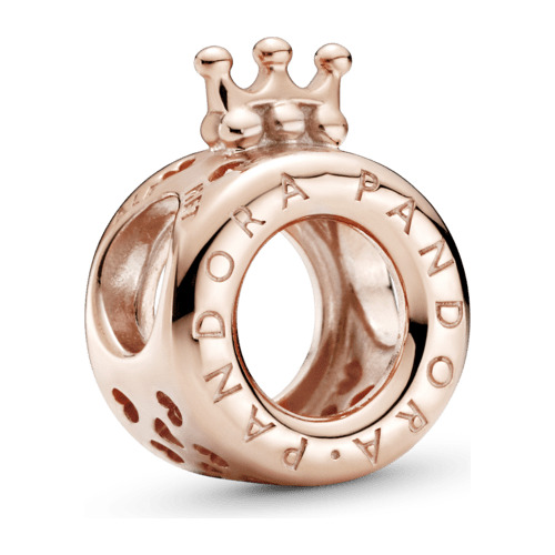 Charm Pandora Corona O Con Logotipo En Oro Rosa