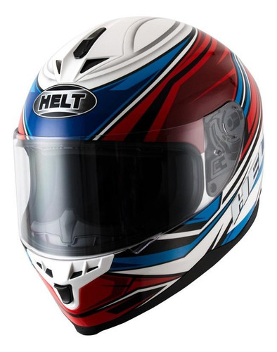 Capacete para moto  integral Helt Street  New Race  azul e vermelho step tamanho 56 