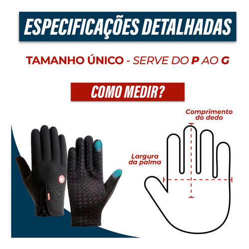 Par Luva Motoqueiro Térmica Impermeável Com Touch Screen