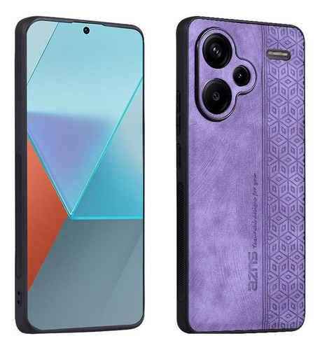 For Redmi Note 13 Pro+ 5g Cubic Print Slim Hard Pu Back Case