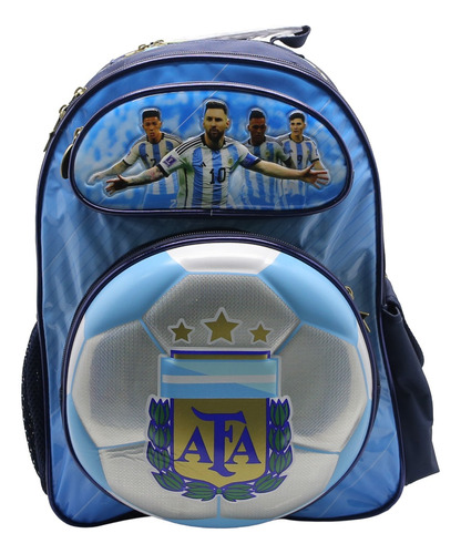 Mochila Escolar 16 Pulgadas Afa Pelota 3 Estrellas Argentina